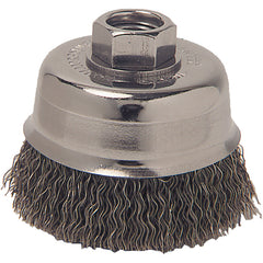 Vortec Pro 3″ Crimped Wire Cup Brush, .014″ Steel Fill, 1/2″-13 Arbor Hole - Americas Industrial Supply