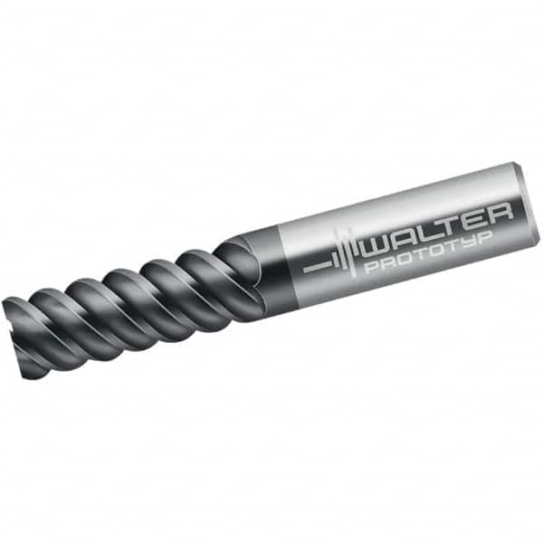 Walter-Prototyp - 18mm, 32mm LOC, 18mm Shank Diam, 92mm OAL, 6 Flute, Solid Carbide Square End Mill - Single End, TiAlN Finish, Spiral Flute, 60° Helix, Right Hand Cut, Right Hand Flute - Americas Industrial Supply