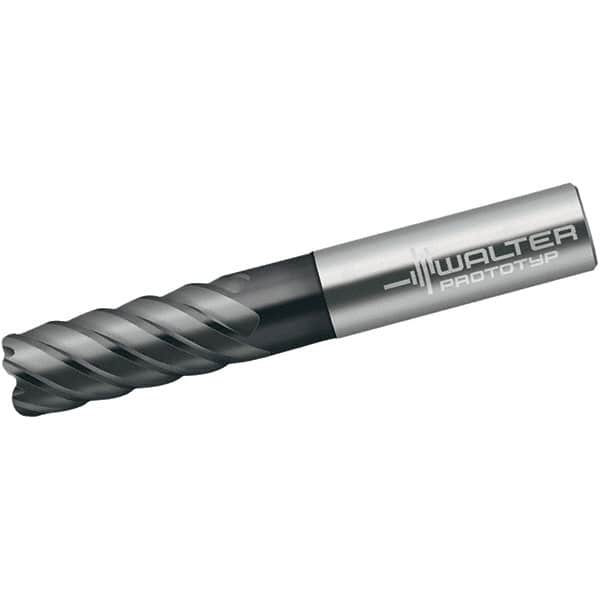 Walter-Prototyp - 1/2", 6 Flute, Single End, Solid Carbide, 0.06" Corner Radius End Mill - 4-1/2" OAL, 50° Helix, Right Hand Flute, 1" LOC, Right Hand Cut - Americas Industrial Supply