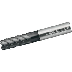 Walter-Prototyp - 1/2", 6 Flute, Single End, Solid Carbide, 0.06" Corner Radius End Mill - 4-1/2" OAL, 50° Helix, Right Hand Flute, 1" LOC, Right Hand Cut - Americas Industrial Supply