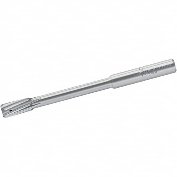 Walter-Titex - 10.5mm Solid Carbide 6 Flute Chucking Reamer - Spiral Flute, 12mm Straight Shank, 20mm Flute Length, 120mm OAL - Americas Industrial Supply