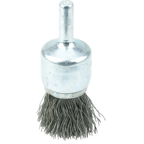 Vortec Pro 3/4″ Crimped Wire End Brush, .0104″ Steel Fill, 1/4″ Stem - Americas Industrial Supply