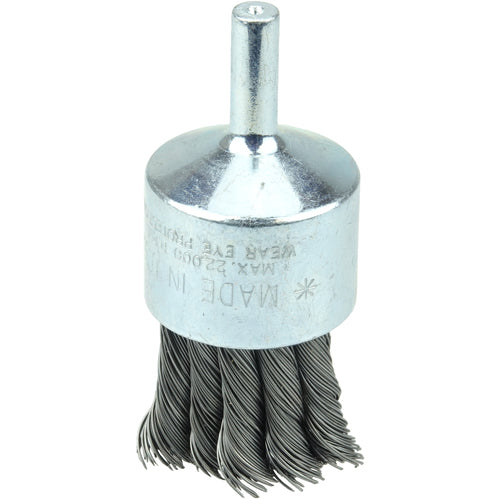 Vortec Pro 1″ Knot Wire End Brush, 1/4″ Stem, .020″ Steel Fill, 1/4″ Stem - Americas Industrial Supply