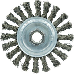 Vortec Pro 4″ Knot Wire Wheel, Cable Twist, X-Coarse Wire, M10x1.50 Nut, Steel Wire - Americas Industrial Supply