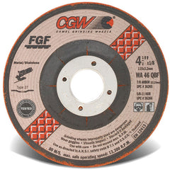 4 1/2″ × 1/8″ × 7/8″ - WA46-Q-BF - Type 27 Depressed Center Wheel - Flexible Grind and Finish
