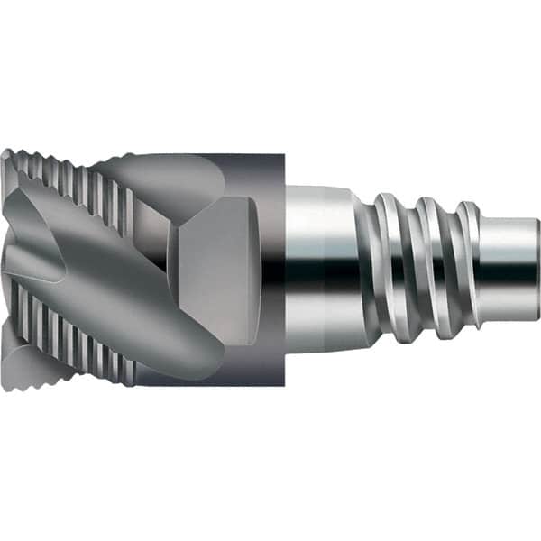 Walter-Prototyp - H3E Carbide End Milling Tip Insert - TiAlN Finish, 4 Flutes, 16mm Cutting Diam, 8.5mm Depth of Cut, 18.7mm Extension, 1/64" Cnr Rad - Americas Industrial Supply