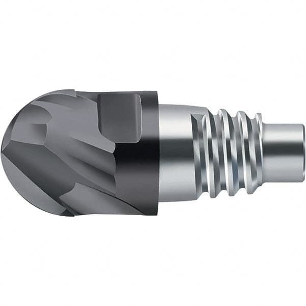 Walter-Prototyp - H8E Carbide Ball Nose Milling Tip Insert - TiAlN Finish, 2 Flutes, 10mm Cutting Diam, 5.5mm Depth of Cut, 12.4mm Extension, 0.1969" Cnr Rad - Americas Industrial Supply