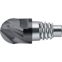 Walter-Prototyp - H8E Carbide Ball Nose Milling Tip Insert - TiAlN Finish, 2 Flutes, 10mm Cutting Diam, 5.5mm Depth of Cut, 12.4mm Extension, 0.1969" Cnr Rad - Americas Industrial Supply