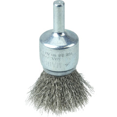 Vortec Pro 3/4″ Crimped Wire End Brush, .006″Stainless Steel Fill, 1/4″ Stem - Americas Industrial Supply