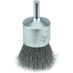 Vortec Pro 1″ Crimped Wire End Brush, .006″ Steel Fill, 1/4″ Stem - Americas Industrial Supply