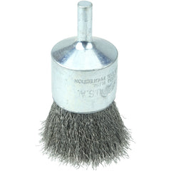 Vortec Pro 1″ Crimped Wire End Brush, .006″ Stainless Steel Fill, 1/4″ Stem - Americas Industrial Supply