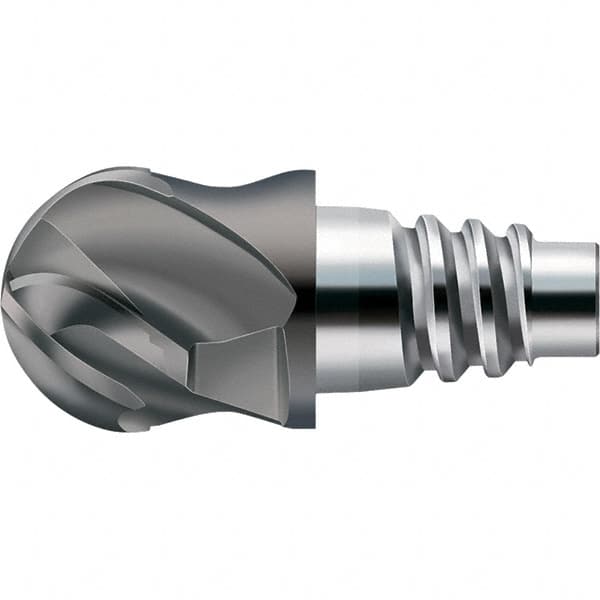 Walter-Prototyp - AH8E Carbide Ball Nose Milling Tip Insert - TiAlN Finish, 4 Flutes, 19.05mm Cutting Diam, 10.49mm Depth of Cut, 21.31mm Extension, 3/8" Cnr Rad - Americas Industrial Supply