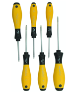 6 Piece - T6; T8; T9; T10; T15; T20 - Torx ESD Safe SoftFinish® Cushion Grip Screwdriver Set - Americas Industrial Supply