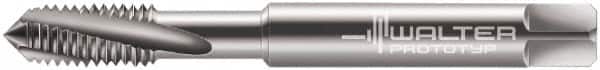 Walter-Prototyp - M10x1.50 Metric 3 Flute 6H Modified Bottoming Spiral Flute Tap - Solid Carbide, Bright Finish, 100mm OAL, Right Hand Flute, Right Hand Thread, Series 80410 - Americas Industrial Supply