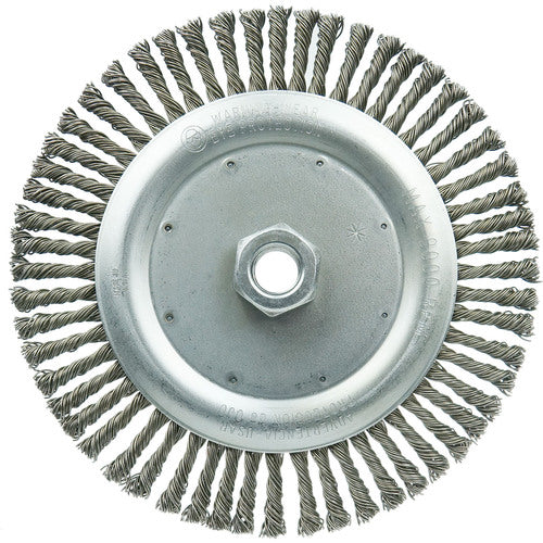 Vortec Pro 6-7/8″ Knot Wire Wheel, Stringer Bead Twist, .020″ Steel Fill, 5/8″-11 UNC Nut - Americas Industrial Supply