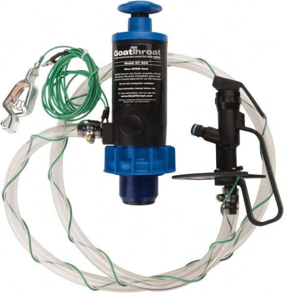 GoatThroat Pumps - 3/8" Outlet, 4 GPM, Polypropylene Hand Operated Transfer Pump - 56" OAL, For up to 55 Gal Drums, For Class I & II Flammable & Combustible Liquids - Americas Industrial Supply