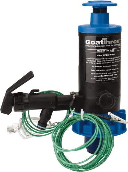 GoatThroat Pumps - 3/8" Outlet, 4 GPM, Polypropylene Hand Operated Transfer Pump - 56" OAL, For up to 55 Gal Drums, For Class I & II Flammable & Combustible Liquids - Americas Industrial Supply