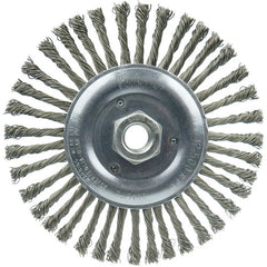 Vortec Pro 6″ Knot Wire Wheel, Stringer Bead Twist, .020″ Steel Fill, 5/8″-11 UNC Nut (Light Duty) - Americas Industrial Supply
