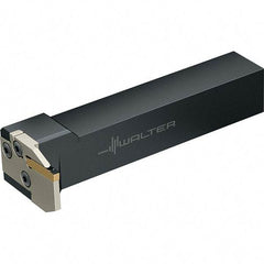 Walter - External Thread, 0.4724" Max Depth of Cut, 2mm Min Groove Width, 139.8mm OAL, Left Hand Indexable Grooving Cutoff Toolholder - 25mm Shank Height x 25mm Shank Width, GX16-1E.. Insert Style, NCLE Toolholder Style - Americas Industrial Supply