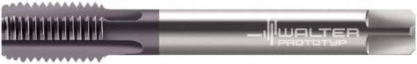 Walter-Prototyp - M8x1.00 Metric Fine 6HX 4 Flute Multilayer TiAlN Finish Solid Carbide Straight Flute Machine Tap - Modified Bottoming, Right Hand Thread, 90mm OAL, 12mm Thread Length, Oversize, Through Coolant - Americas Industrial Supply