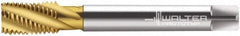Walter-Prototyp - M14x1.50 Metric Fine 5 Flute 6HX Bottoming Spiral Flute Tap - Cobalt, TiN Finish, 100mm OAL, Right Hand Flute, Right Hand Thread, Series 2156315 - Americas Industrial Supply