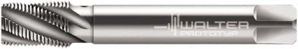 Walter-Prototyp - 1/8-27 NPT, 40° Helix, 3 Flutes, Modified Bottoming Chamfer, Bright Finish, Cobalt, Spiral Flute Pipe Tap - Right Hand Flute, 0.4331" Shank Diam, 0.5512" Thread Length, 0.3543" Square Size, Series 255630 - Americas Industrial Supply