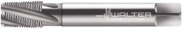 Walter-Prototyp - 1 - 11-1/2 NPT, 15° Helix, 5 Flutes, Modified Bottoming Chamfer, Bright Finish, Cobalt, Spiral Flute Pipe Tap - Right Hand Flute, 1.1024" Shank Diam, 1.2205" Thread Length, 0.8661" Square Size, Series 25467 - Americas Industrial Supply