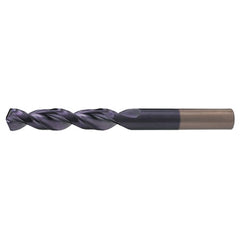 1/2 RHS / RHC HSS-CO 8% (M42) 135 Degree Split Point Q-Cobalt Wide Land Parabolic Drill - TiAlN - Exact Industrial Supply