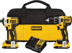 DeWALT - 20 Volt Cordless Tool Combination Kit - Includes Brushless Compact Drill/Driver & Impact Driver, Lithium-Ion Battery Included - Americas Industrial Supply