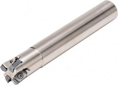 Kyocera - 15.875mm Cut Diam, 0.9906mm Max Depth, 5/8" Shank Diam, Weldon Shank Indexable High-Feed End Mill - Screw Holding Method, LOGU 030310ER-GM Insert, MFH Toolholder, Through Coolant - Americas Industrial Supply