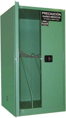Securall Cabinets - 2 Door, Green Steel Standard Safety Cabinet for Flammable and Combustible Liquids - 65" High x 34" Wide x 34" Deep, Manual Closing Door, 3 Point Key Lock, H Cylinder Capacity - Americas Industrial Supply