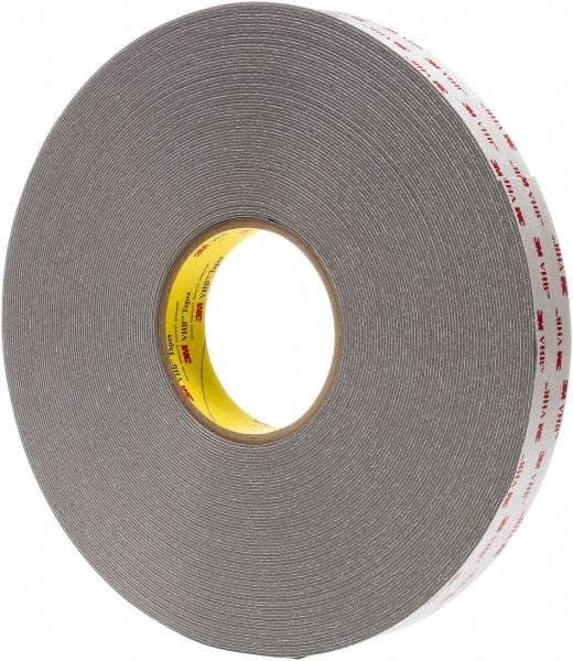 3M - 1/2" x 5 Yd Acrylic Adhesive Double Sided Tape - 0.04" Thick, Polyethylene Foam Liner, Series RP45 - Americas Industrial Supply