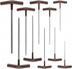 Paramount - 10 Piece T-Handle Cushion Grip Ball End Hex Key Set - Hex Range 3/32 to 3/8", Protanium High Torque Steel - Americas Industrial Supply