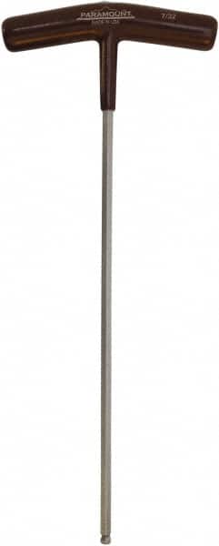 Paramount - 7/32" Hex, T-Handle Cushion Grip, Ball End Hex Key - 10-19/64" OAL, Protanium High Torque Steel, Inch System of Measurement - Americas Industrial Supply