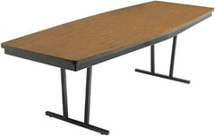 Barricks - 36" Long x 96" Wide x 30" High, Folding Table - Walnut & Black - Americas Industrial Supply