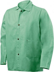 Steiner - Size 2XL Flame Resistant/Retardant Jacket - Green, Cotton & Nylon, Snaps Closure, 56 to 58" Chest - Americas Industrial Supply