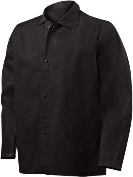 Steiner - Size 4XL Flame Resistant/Retardant Jacket - Black, Cotton & Nylon, Snaps Closure, 66 to 68" Chest - Americas Industrial Supply