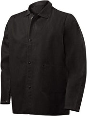 Steiner - Size 2XL Flame Resistant/Retardant Jacket - Black, Cotton & Nylon, Snaps Closure, 56 to 58" Chest - Americas Industrial Supply