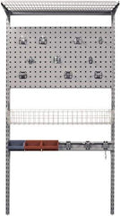 Triton - 33" Long Gray Pegboard Wall Mounted Storage - For Use with LocBoards, LocHook Assts, Wire Shelves, Wire Baskets, Hanging Bins & Mounting Hardware - Americas Industrial Supply
