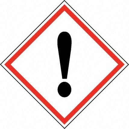 NMC - Hazardous Materials Label, Header: Harmful Irritant Warning - Legend: GHS - Graphic, English, Black & Red, 4" Long x 4" High, No Coating - Americas Industrial Supply