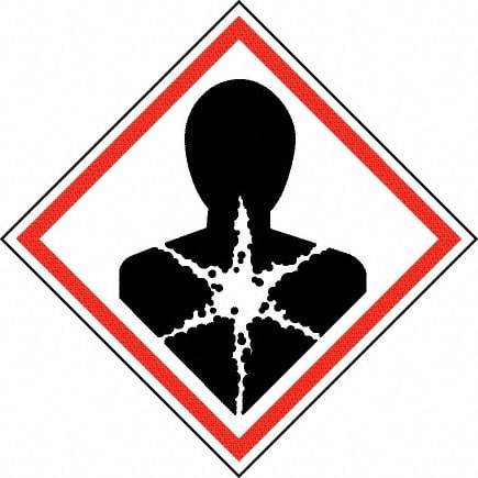 NMC - Hazardous Materials Label, Header: Health Hazard - Legend: GHS - Graphic, English, Black & Red, 4" Long x 4" High, No Coating - Americas Industrial Supply