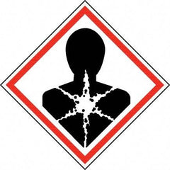 NMC - Hazardous Materials Label, Header: Health Hazard - Legend: GHS - Graphic, English, Black & Red, 4" Long x 4" High, No Coating - Americas Industrial Supply