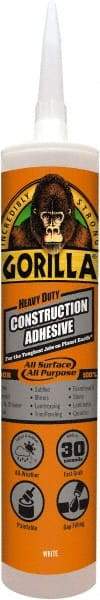 Gorilla Glue - White, Cartridge Silyl Terminated Polyether Construction Adhesive - -40 to 200°F Service Temperature, Indoor & Outdoor - Americas Industrial Supply