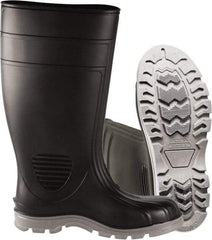 PRO-SAFE - Unisex Size 8 Medium Width Plain Work Boot - Black, PVC Blend Upper, 15" High, Non-Slip, Waterproof - Americas Industrial Supply