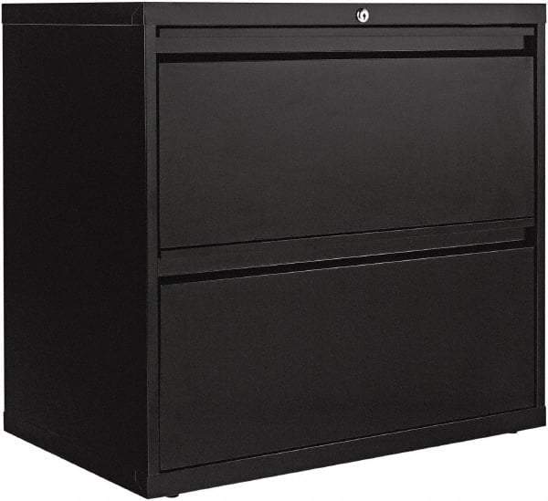 ALERA - 30" Wide x 28.38" High x 19-1/4" Deep, 2 Drawer Lateral File - Steel, Black - Americas Industrial Supply