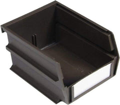 Triton - 12 Lb. Load Capacity, 7-3/8" Deep, Brown Polypropylene Hopper Stacking Bin - 3" High x 4-1/8" Wide x 7-3/8" Long - Americas Industrial Supply