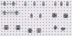 Triton - 18" Wide x 36" High Industrial Steel Tool Peg Board System - 1 Panel, 18 Hooks, Steel with Epoxy Coating, White - Americas Industrial Supply