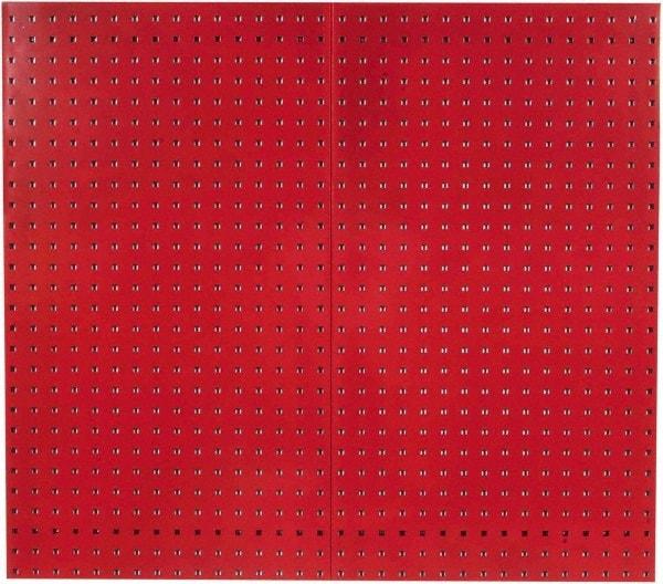 Triton - 24" Wide x 42-1/2" High Industrial Steel Tool Peg Board System - 2 Panels, Steel with Epoxy Coating, Red - Americas Industrial Supply