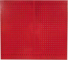 Triton - 24" Wide x 42-1/2" High Industrial Steel Tool Peg Board System - 2 Panels, Steel with Epoxy Coating, Red - Americas Industrial Supply