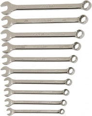 Ability One - 11 Piece, 3/8" to 1", 12 Point Combination Wrench Set - Inch Measurement Standard, Chrome Finish - Americas Industrial Supply